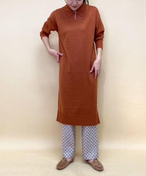 セール ミラノリブ ポロ衿ニットワンピース フレディエミュ Fredy Emue D Fashion セール ミラノリブ ポロ衿ニットワンピース フレディエミュ Fredy Emue D Fashion