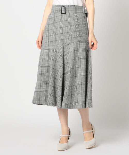 セール グレンチェック裾フレアスカート ミッシュマッシュ Misch Masch D Fashion