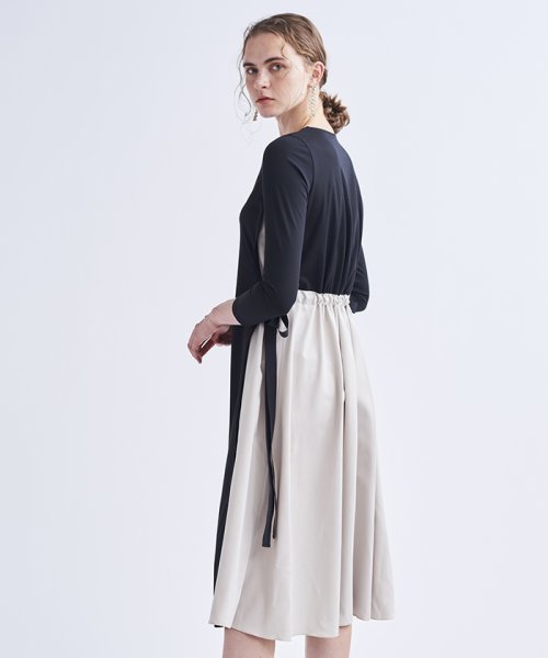 セール 50 Off サイドリボンコンビワンピース ランバンオンブルー Lanvin En Bleu D Fashion
