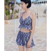 OSYAREVO/オシャレボ OSYAREVO 【ネット限定】【3点セット】フリル×レースアップ パターンスイムウェア 水着/503394639