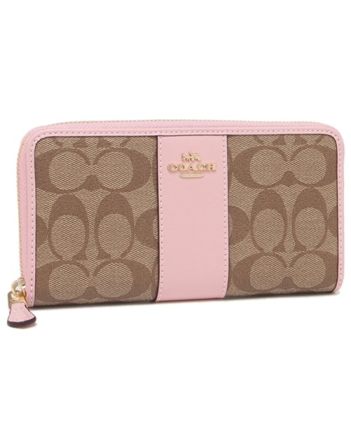 コーチ 長財布 アウトレット レディース Coach Impwd カーキ ピンク コーチ Coach D Fashion