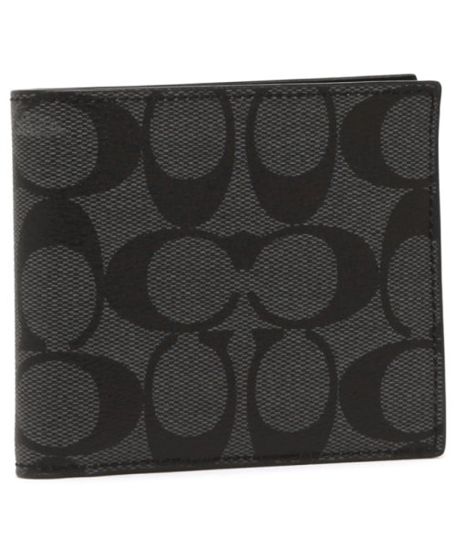 コーチ 折財布 アウトレット メンズ Coach F750 Cqbk グレー ブラック コーチ Coach D Fashion