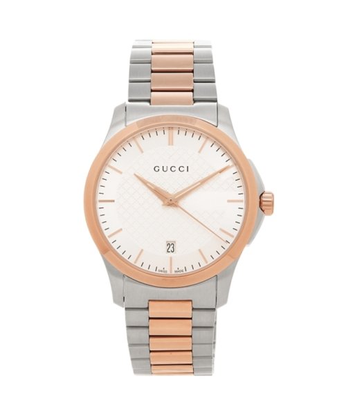 グッチ 腕時計 メンズ Gucci Ya ピンクゴールド シルバー グッチ Gucci D Fashion