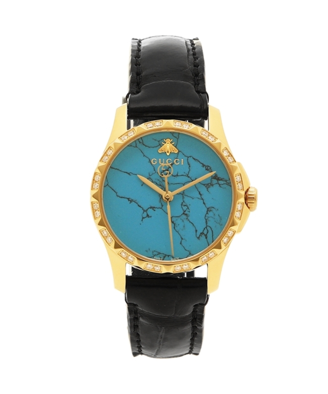 GUCCI グッチ レディース腕時計 QZ GP レザーベルト ゴールド