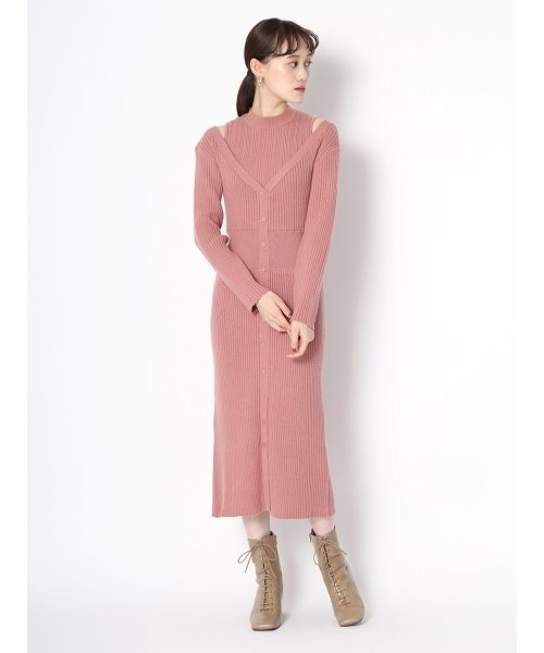 レイヤードニットワンピース リリー ブラウン Lily Brown D Fashion レイヤードニットワンピース リリー ブラウン Lily Brown D Fashion