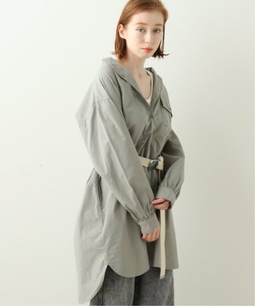 Merモデルまるちゃん着用 バンドカラークレイジーポケシャツワンピース ダブルネーム Double Name D Fashion