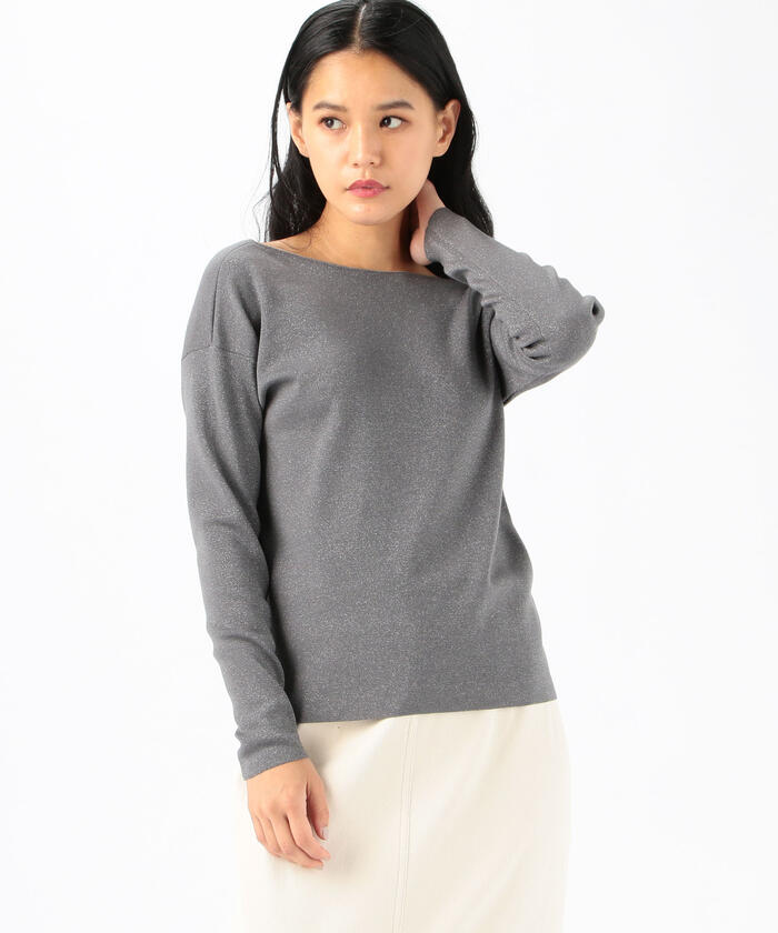 セール 40%OFF】ベーシックウールグリッター ボートネックプル
