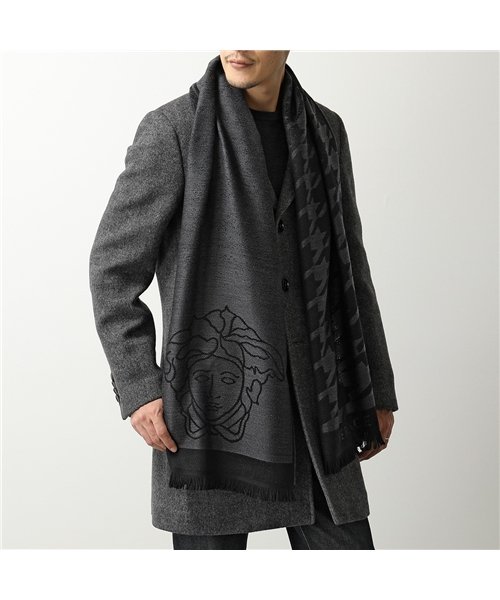 セール Versace ヴェルサーチ Isc35r1 It ウール混 マフラー ストール ロゴメンズ ヴェルサーチェ Versace D Fashion
