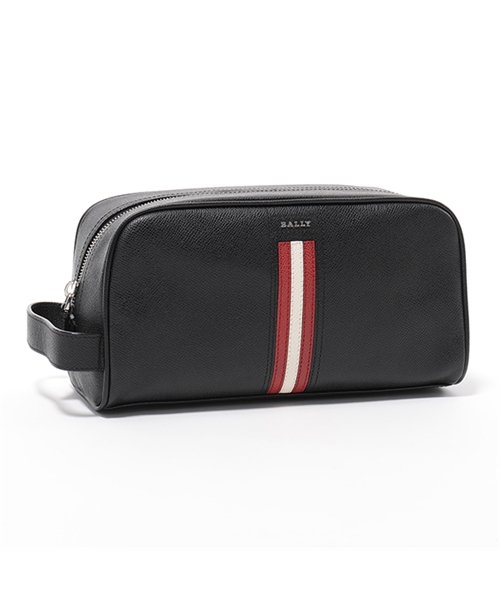 セール 27 Off Bally バリー Takimo Lt 10 レザー セカンドバッグ ポーチ ハンドバッグ バリーストライプ Black 鞄 メンズ バリー Bally D Fashion