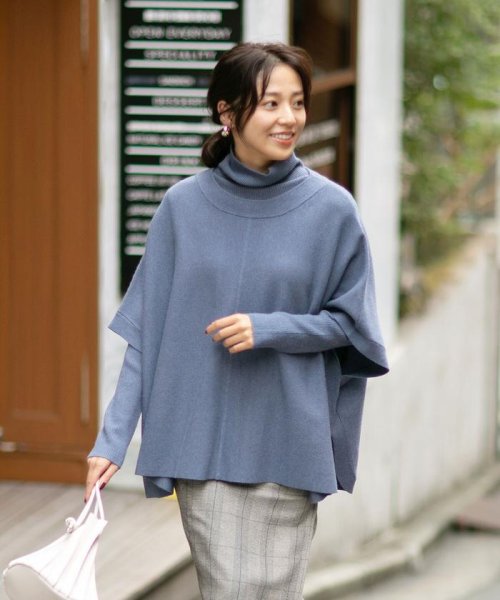 ポンチョ タートルアンサンブルニット ナノ ユニバース Nano Universe D Fashion
