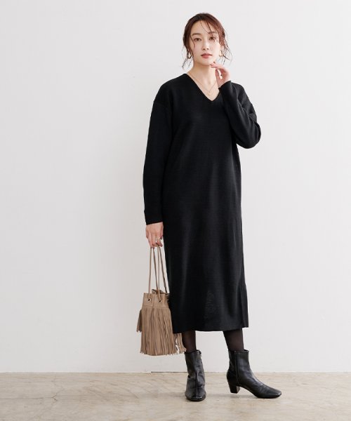 ミラノリブ深vネックワンピース ユアーズ Ur S D Fashion ミラノリブ深vネックワンピース ユアーズ Ur S D Fashion