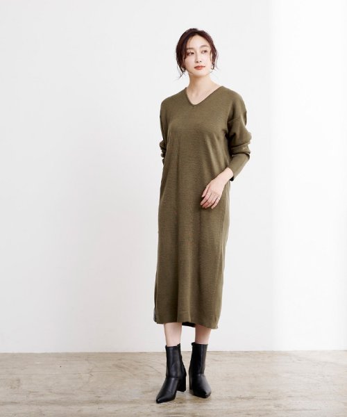 ミラノリブ深vネックワンピース ユアーズ Ur S D Fashion