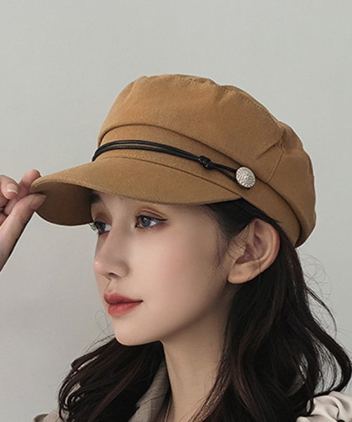 セール キャスケット 帽子 マリンキャップ レディース おしゃれ 可愛い 飾りボタン シンプル 大人 つば付き ミニミニストア Miniministore D Fashion