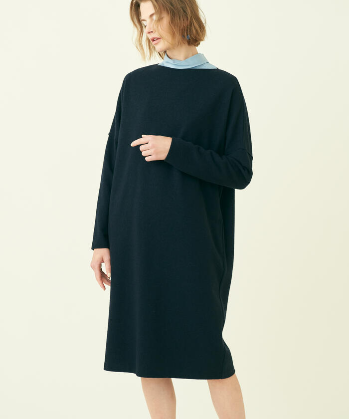 セール 40%OFF】ウールナイロン ボートネックワンピース