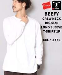 JEANS MATE/【HANES】BEEFY ビーフィー ロングスリーブ Tシャツ コットン100% XXL XXXL H5186L 長袖 大きいサイズ ヘビーウェイト/503545332