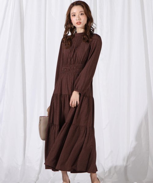 セール ドット チェックティアードプリントワンピース クイーンズコート Queens Court D Fashion セール ドット チェックティアードプリントワンピース クイーンズコート Queens Court D Fashion