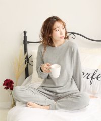 aimerfeel/エメフィール aimerfeel 【温活にぴったりのルームウェア！嬉しいセットアップ】ふんわりワッフル 腹巻付き 長袖 上下セット/503577918