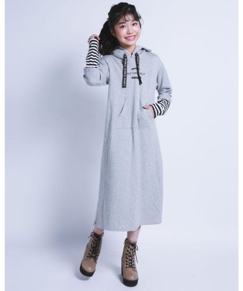 サイドスリット ロング丈 フード 長袖 ワンピース 140cm 160cm ディアブル Diable D Fashion