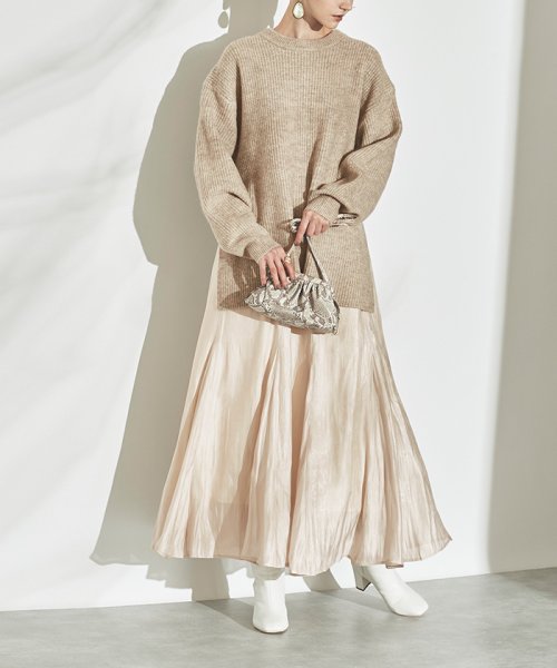 クルーネックニット サテンスカートセットアップ 503585085 ティティベイト Titivate D Fashion