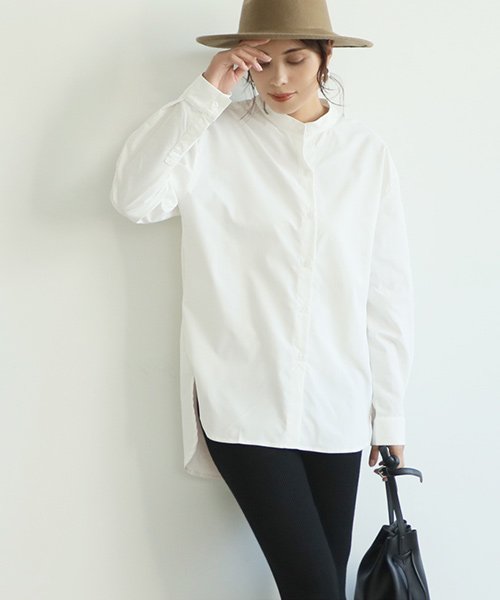 しわになりにくい バンドカラーシャツ コカ Coca D Fashion