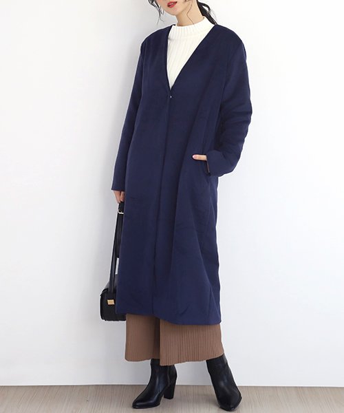 セール チェスターコート チェック柄 レディース アウター ノーカラー ミディアム丈 ロング丈 アミュレット Amulet D Fashion セール チェスターコート チェック柄 レディース アウター ノーカラー ミディアム丈 ロング丈 アミュレット Amulet D Fashion