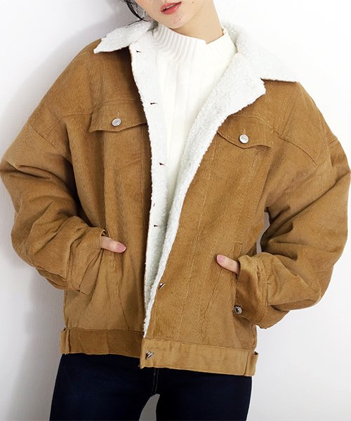 セール ボアジャケット コーデュロイ レディース アウター ジャンパー アミュレット Amulet D Fashion