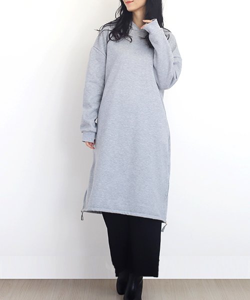 セール 暖かパーカーワンピース 裏起毛 パーカー 秋冬ワンピース 大きいサイズ レディース アミュレット Amulet D Fashion