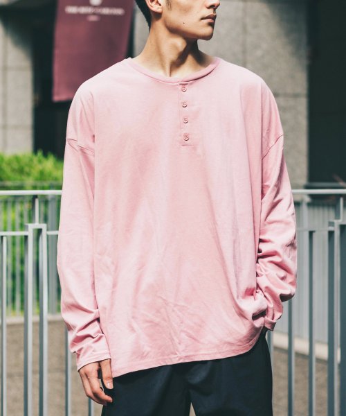 クーポン Tシャツ メンズ レディース ビッグシルエット ロンt 長袖 無地 ヘンリーネック ヘビーウェイト 厚手 米綿 アメカジ Usaコットン 白 ワイド ゆったり ロッキーモンロー Rocky Monroe D Fashion