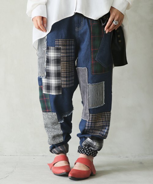 セール10 Off パッチワークサルエルデニム オシャレウォーカー Osharewalker D Fashion