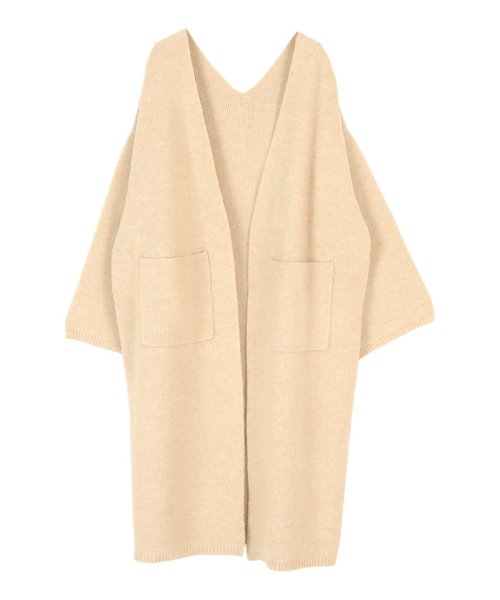 ウールブレンドロングニットコート ティティベイト Titivate D Fashion ウールブレンドロングニットコート ティティベイト Titivate D Fashion