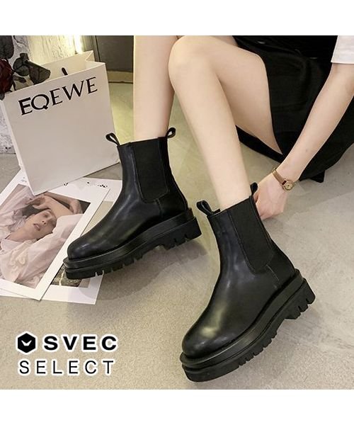 サイドゴアブーツ レディース ショートブーツ 厚底 Nxl1357 シュベック Svec D Fashion