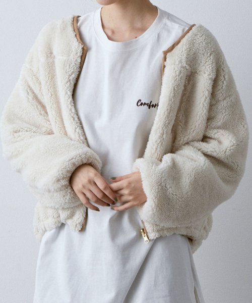 セール ボアリバーシブルブルゾン ビス Vis D Fashion