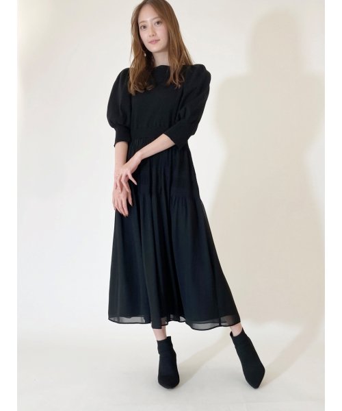 ニットドッキングプリーツワンピース 503626391 セルフォード Celford D Fashion