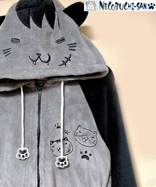 ねこぶちさん　着ぐるみ　ネコ耳付きフリースパーカー Amazon.co.jp: ねこぶちさん なりきり ボア フリース パーカー