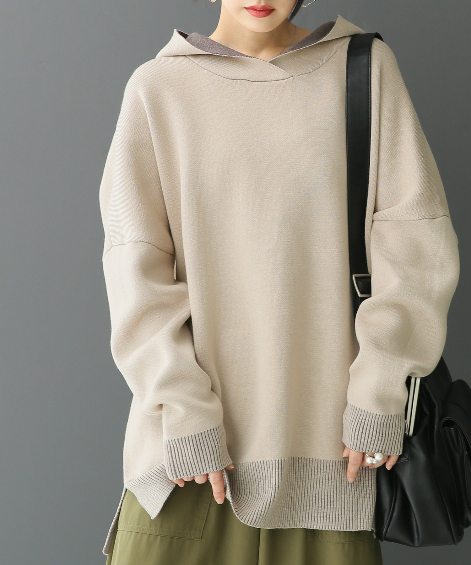ダブルフェイスニットフーディー』(503632850) | オシャレウォーカー