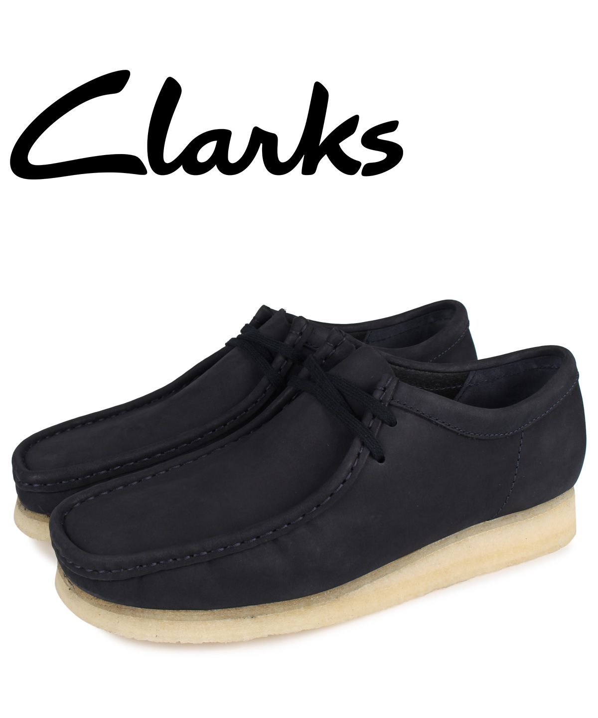 クラークス clarks ワラビーブーツ メンズ WALLABEE ダーク ネイビー