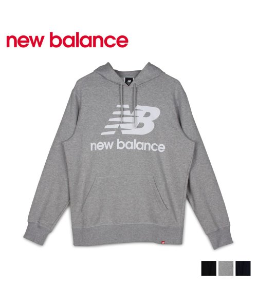 クーポン セール9 Off ニューバランス New Balance スウェット パーカー プルオーバー メンズ Essentials Stacked Logo Po Hoodie ブラック ニューバランス Newbalance D Fashion