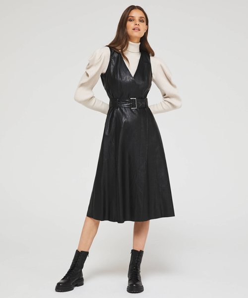 セール59 Off フェイクレザーvネックノースリーブワンピース シスレー レディス Sisley D Fashion