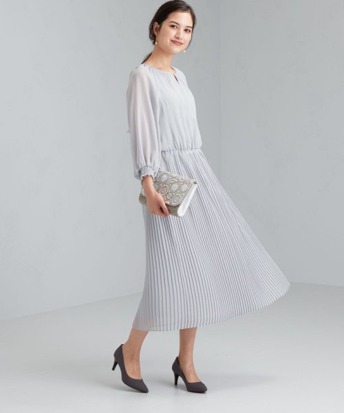 セール D Clan ギャザー ネック プリーツ ロング ワンピース グリーンレーベルリラクシング Green Label Relaxing D Fashion