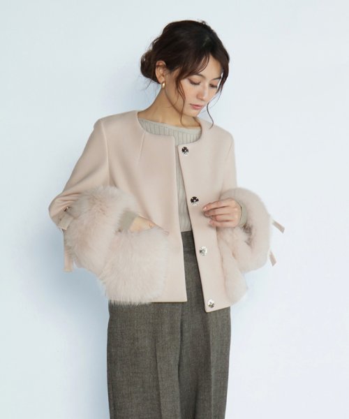 セール Fennel フェンネル ファーアクセントショートコート スコットクラブ Scotclub D Fashion