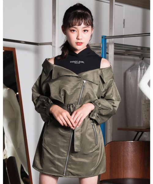 セール ニコ プチ掲載 ライダース 重ね着風 パーカー ワンピース 130cm 160 ジディー Ziddy D Fashion セール ニコ プチ掲載 ライダース 重ね着風 パーカー ワンピース 130cm 160 ジディー Ziddy D Fashion