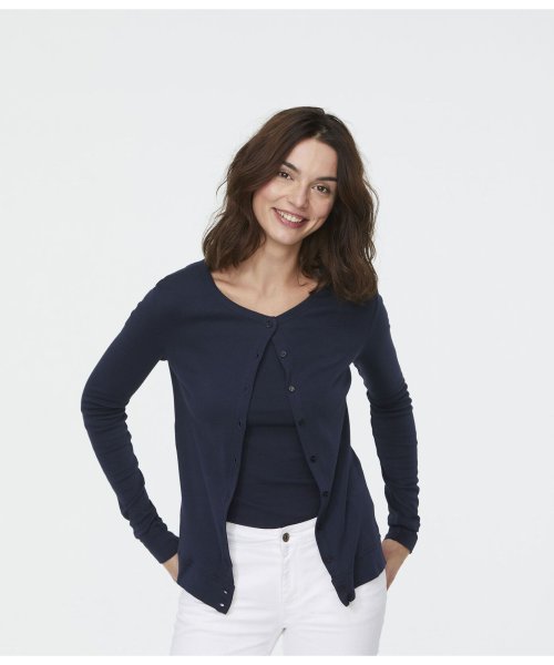 Femme クルーネックカーディガン プチバトー Petit Bateau D Fashion