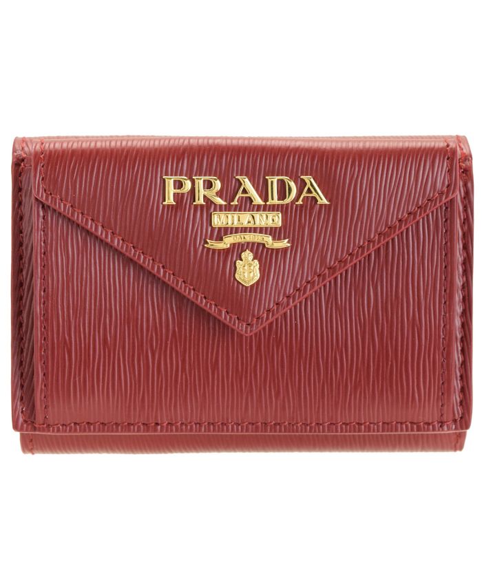 ブルー×レッド PRADA 折り財布 VITELLO MOVE I RUBINO 超美品