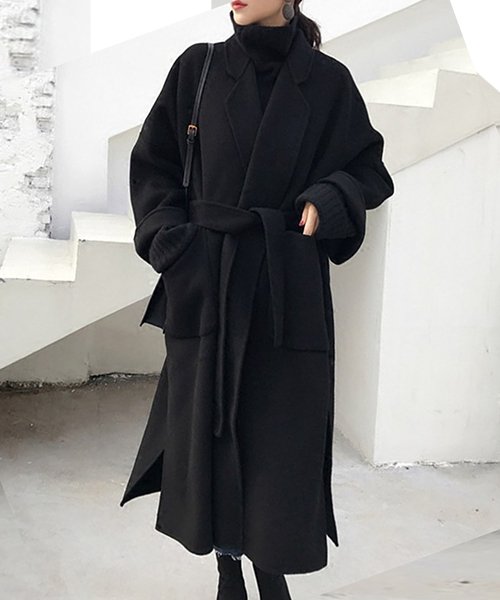 セール ウエストマークチェスターコート アウター ベーシック コート ロング丈 レディース 秋 冬 アミュレット Amulet D Fashion