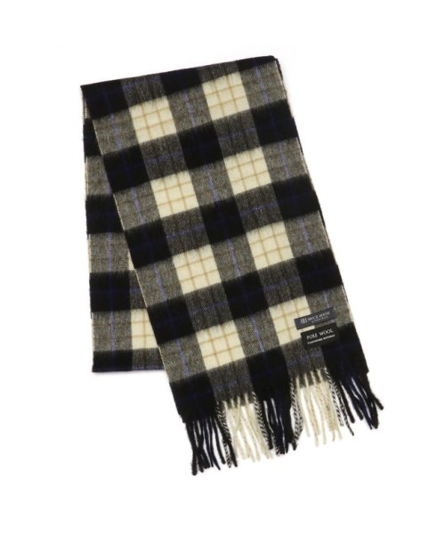 セール マフラー ビジネス ウール100 黒系 チェック柄 メンズ ブリックハウス Brickhouse D Fashion