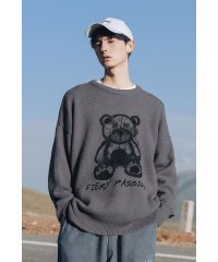 HOOK/フック HOOK 【HOOK】【2020新作】数量限定！ユニセックス・ストリート/激カワ オリジナルプリント ニット風スウェット ベア柄/503658832