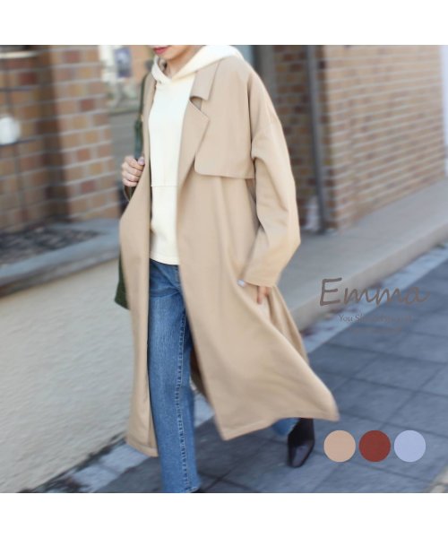 セール カジュアルミックスが今どきです とろみ素材のトレンチコート エマ Emma D Fashion セール カジュアルミックスが今どきです とろみ素材のトレンチコート エマ Emma D Fashion
