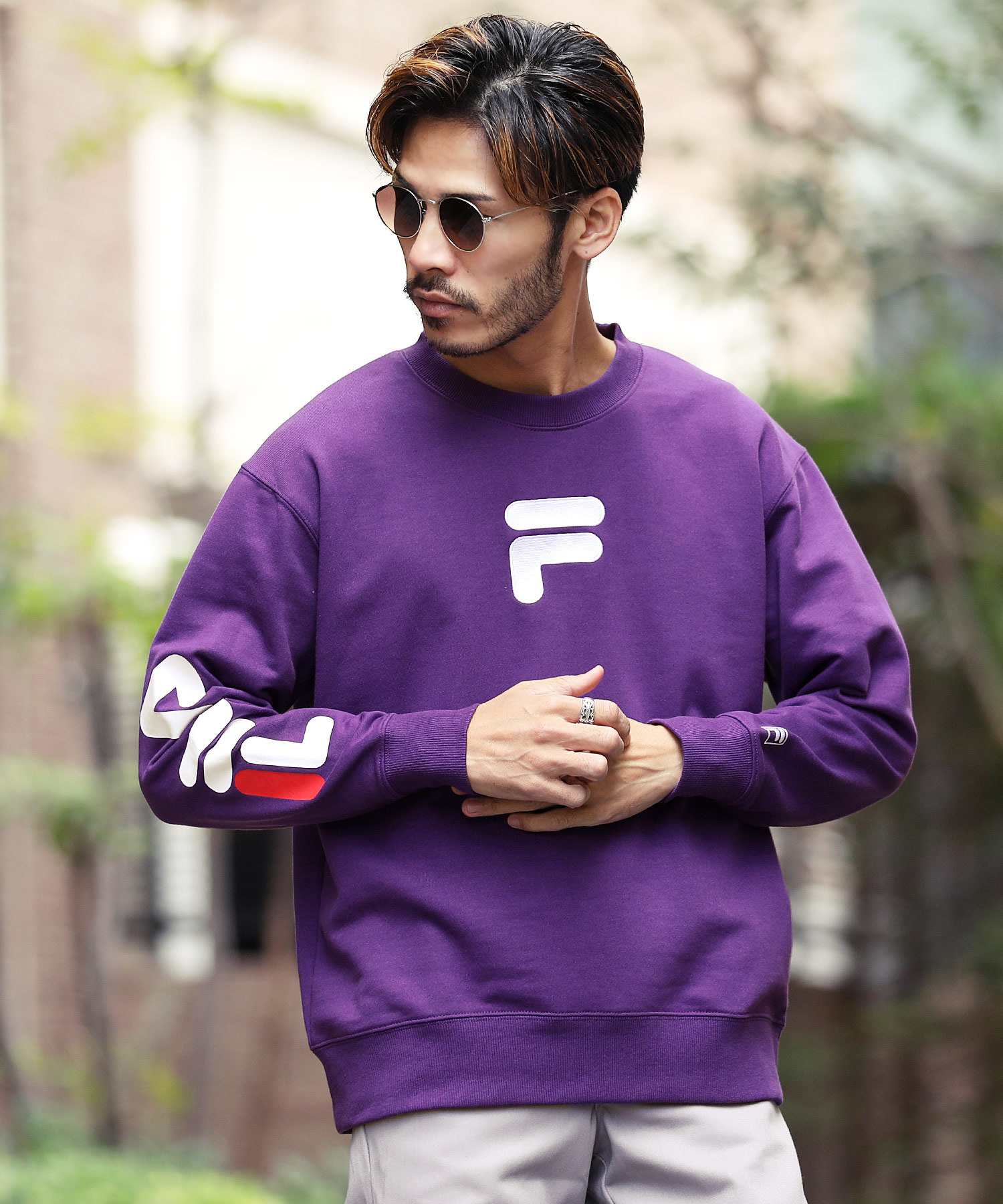 ジギーズショップ JIGGYS SHOP FILA(フィラ)FILA袖プリントプル ジギーズショップ JIGGYS SHOP FILA(フィラ)FILA袖プリントプル