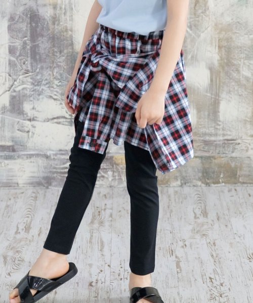セール チェックシャツ腰巻き風スカッツ 子供服bee 子供服bee D Fashion
