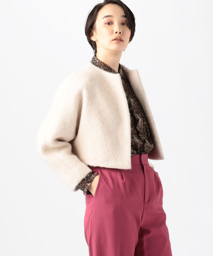 TOMORROW LAND Collection アルパカウールノーカラー
